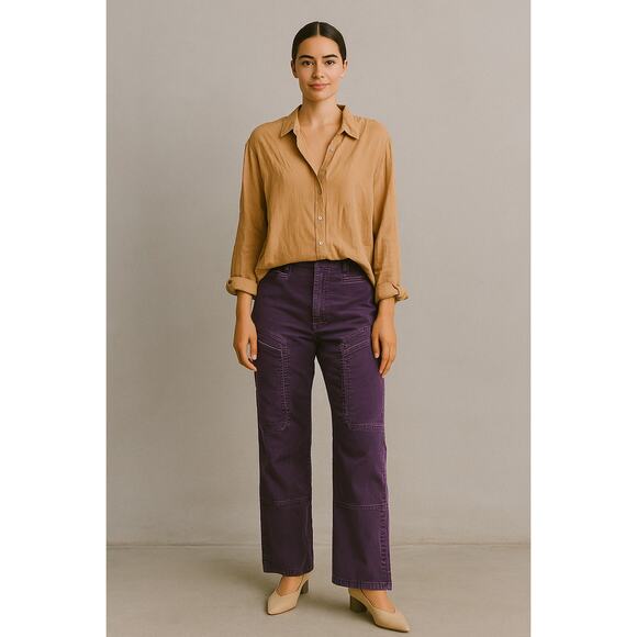 Tuckernuck SEA New York Kali Quilted Ankle Pants Eggplant Purple 4 Quiet Luxury - Picture 10 of 10
